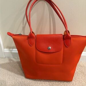 Longchamp Vibrant Orange Tote Bag